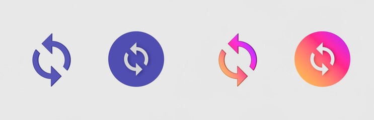 Arrow, Sync isolated on background, sign, icon, symbol, 3d rendering.