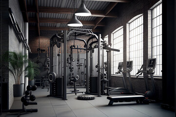 Vibrant Details Fitness Equipment for Working Out Running 3D Objects Colorful Environment And Background