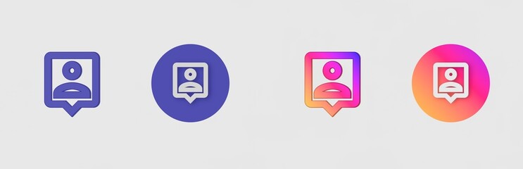 Pin, User isolated on background, sign, icon, symbol, 3d rendering.