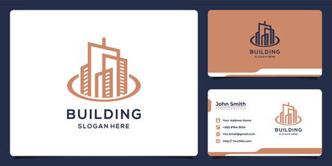 Luxury building apartment logo design and business card