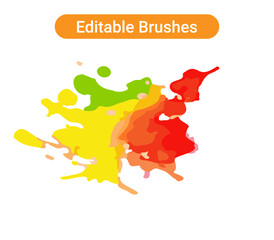 Brush strokes isolated. Editable brush arts