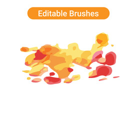 Brush strokes isolated. Editable brush arts