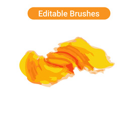 Brush strokes isolated. Editable brush arts