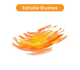 Brush strokes isolated. Editable brush arts