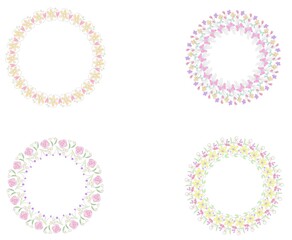 メッセージカードに使えるフレーム 枠 花のイラスト