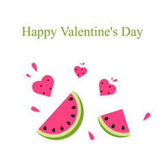 Vector Valentine's day greeting card with hearts.