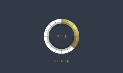 40 percent golden Futuristic Progress loading bar. golden upLoading process bar. premium downloading levels design, Vector illustration.