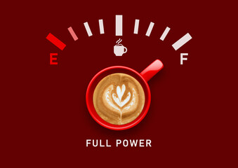 Good Morning Coffee Fuel Volume Meter Concept Poster