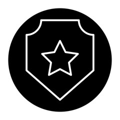 shield cyrcular glyph icon