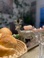loaf of bread on the table in Christmas
