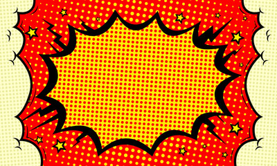 Pop art comic background with clouds Cartoon Illustration Vector