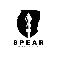 Spear Logo, Hunting Gear Design, Arrow War Weapon, Product Brand Vector