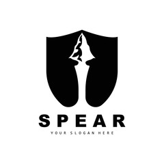 Spear Logo, Hunting Gear Design, Arrow War Weapon, Product Brand Vector