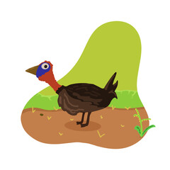 A turkey sitting in the middle of a field