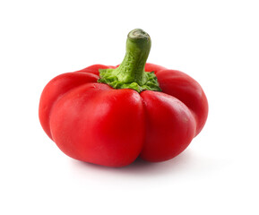 Red bell pepper isolated on white background