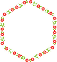 メッセージカードに使えるフレーム 枠 花のイラスト