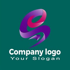 S modern abstract 3d letter logo design templet
