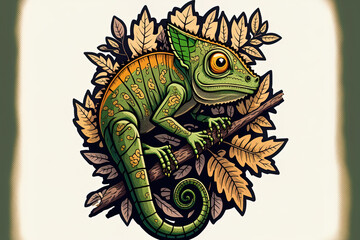 Fototapeta premium an adorable chameleon. Generative AI