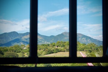 view from the window in the mountains
