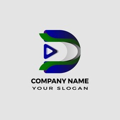 D modern abstract 3d letter logo design templet
