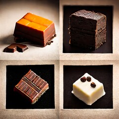 chocolate types on white