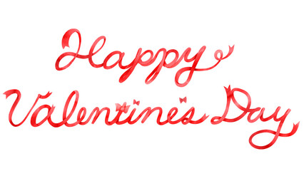 Happy Valentine’s Dayの水彩風リボン文字