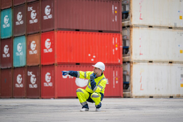 Foreman inspector on site,Logistics and transportation business containers import and export...