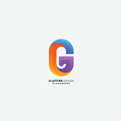 letter g logo gradient initial design vector