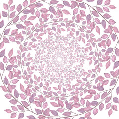 Pattern with abstract purple leaves. Hand drawn watercolor illustration isolated on white background. For wedding invitations, greeting cards