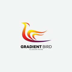 gradient bird design color vector icon