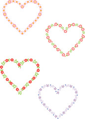 メッセージカードに使えるフレーム 枠 花のイラスト