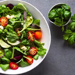 salad with tomatoes and arugula