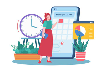 Woman Looking At The Appointment