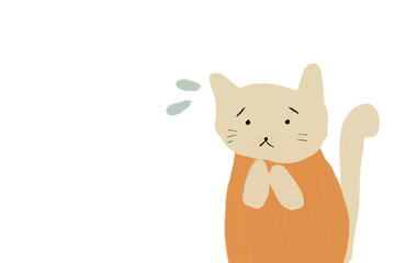 困るので注意を促したり、心配する猫の素材