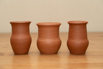 Fototapeta na wymiar Ceramics, a ceramic product made with their own hands on a potter's wheel.