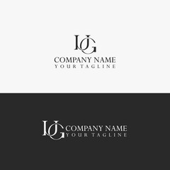 U G letter design logo logotype icon concept with serif font and classic elegant style look vector illustration.