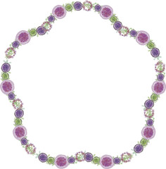 メッセージカードに使えるフレーム 枠 花のイラスト