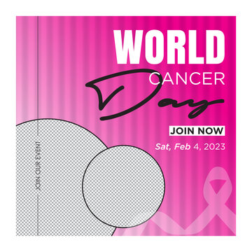 world cancer day for facebook post design and creative design and Instagram post image and pink color creative design and new design and update design 