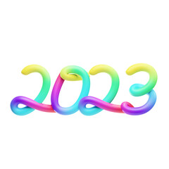 2023 colorful text style 3d illustration