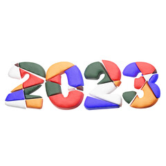 2023 abstract text style 3d illustration