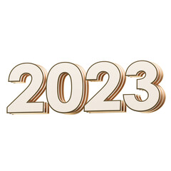 2023 Gold text style 3d illustration