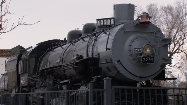 A 1920 Mikado steam engine is an American Locomotive Company passenger train located in Boise, Idaho. Nicknamed Big Mike it's known as engine 2295.