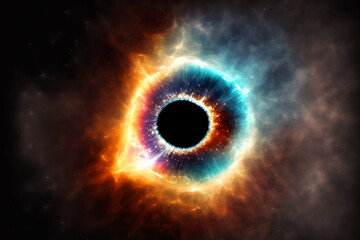 black hole ligh, like eye, god eye, galaxy similar to human eye. Generative AI	 