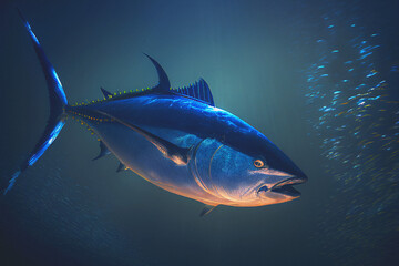 Fototapeta premium Yellowfin Tuna - Generative AI