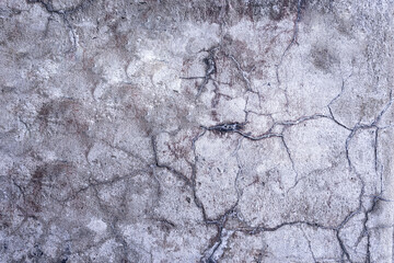 Cracked concrete wall covered with a gray cement texture as the background. High quality photo