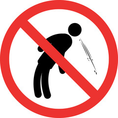 No spitting sign. Do not spit warning symbol. Forbidden Signs and Symbols.