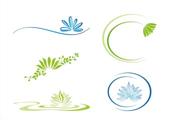 water lily , Buddha , Eco friendly business logo design, India	