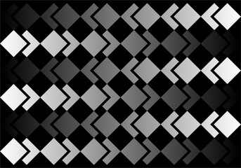 White Checkered Abstract Pattern on Black background