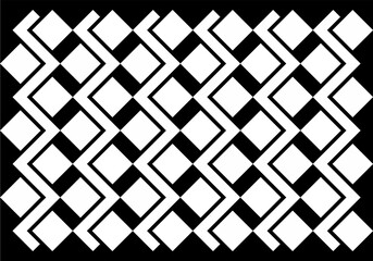 White Checkered Abstract Pattern on Black background