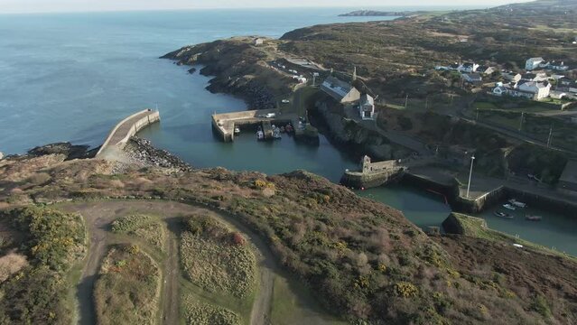 Aerial Footage of Amlwch Harbour, North Wales